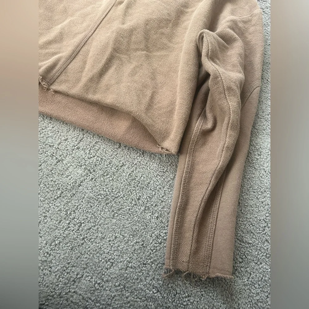 Gilded Intent Tan Cropped Cardigan Sweater | XS | Button Front Neutral Cozy Top